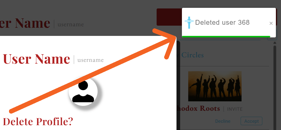 Profile Delete Confirmation